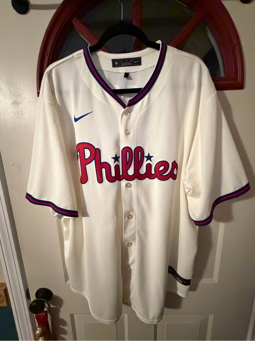Nike Cream and Black MLB Jersey XXL